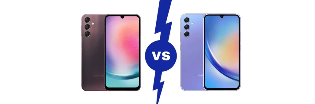 مقایسه گوشی A34 با گوشی موبایل A24 سامسونگ